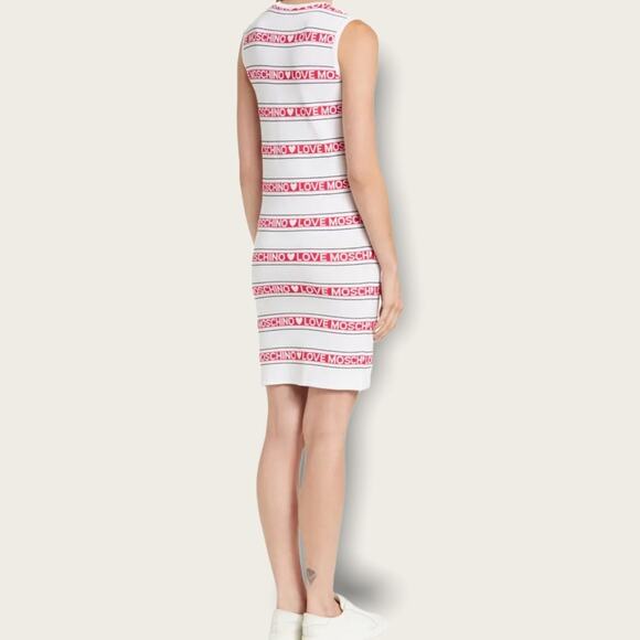Love Moschino NWT Abito Logo Stripe Sleeveless Dress size 6 - Picture 2 of 15